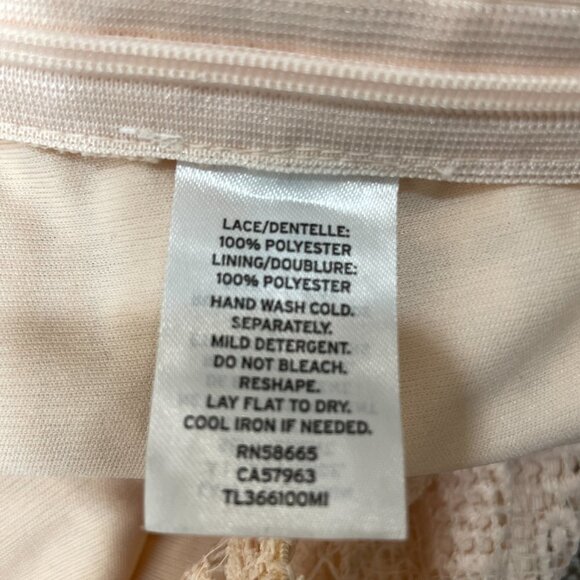 Leith Size XL Off-Shoulder Ivory Stretch Pink Scallop Lace Crop Top NWT - Picture 6 of 6